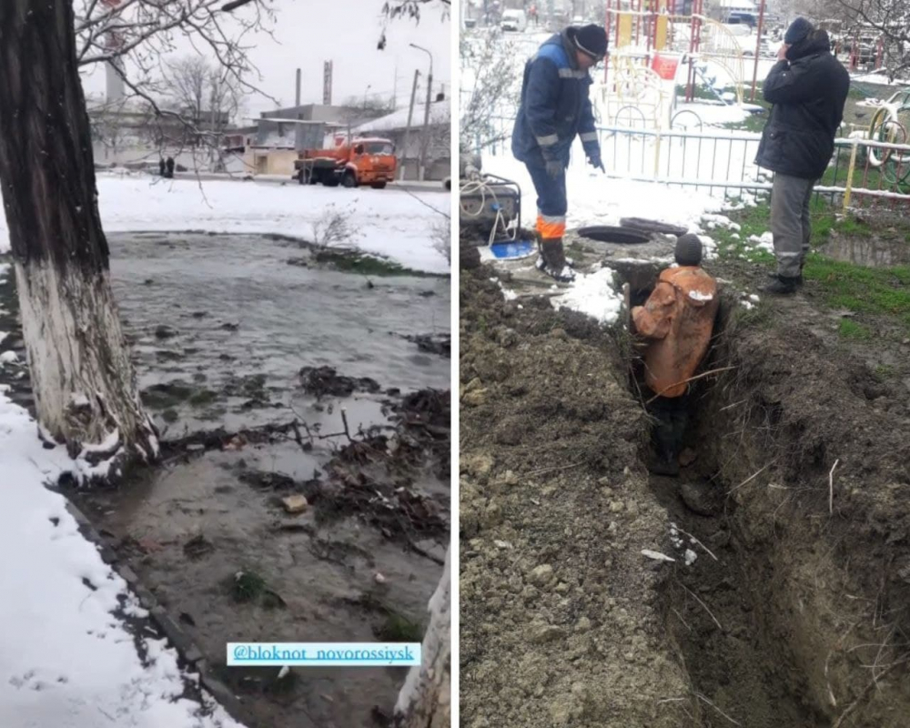 По улице Куникова разлилась канализационная река: на месте работает бригада Водоканала
