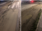 Возле нового ЖК "Арена" дорога и тротуар превратились в грязную полосу препятствий 