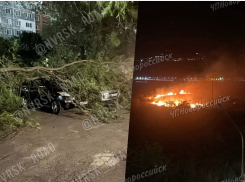 Ночная непогода в Новороссийске: ветер повредил автомобили и осложнил тушение пожара 