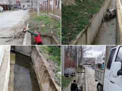В Новороссийске очистили ливнёвки