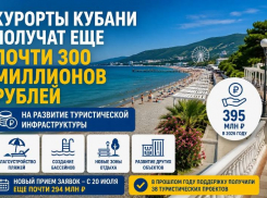 Курорты Кубани получат еще почти 300 миллионов рублей