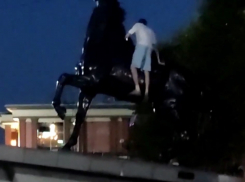 «Животные»: гости Новороссийска оседлали памятник белогвардейцам