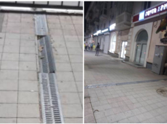 Из-за сломанной ливневки женщина упала и разбила нос в центре Новороссийска 