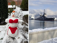 Во что снег превратил Новороссийск и, чем занимаются жители города: большая фотоподборка 