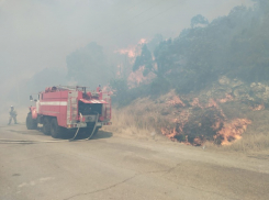 Масштабный пожар под Новороссийском: от огня пострадало два человека и 68 построек 