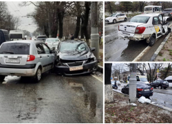 Выехал на "встречку": в Новороссийске снова произошла авария с участием пяти автомобилей