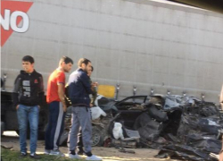 Фура смяла легковой автомобиль под Новороссийском