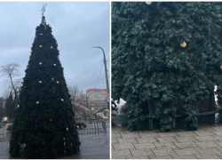 «Позорище!»: новороссийцы раскритиковали елку в центре города 