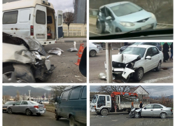 Таран эвакуатора и Газели, сбитый фонарь и смятое ограждение. Богатый "урожай" ДТП в Новороссийске