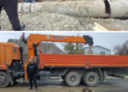 "Вечером вода будет": на место порыва в Новороссийске доставили кусок трубы