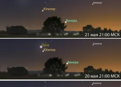 Луна, Юпитер и Венера выстроятся в ряд после заката в ближайшие три ночи