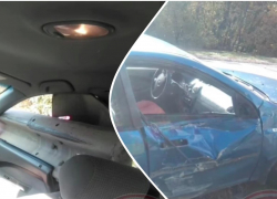 Автомобиль влетел в отбойник на дороге под Новороссийском 