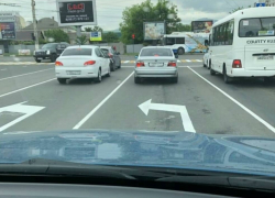 Нарисовали не ту разметку. Новороссийцы обсуждают оплошность дорожников