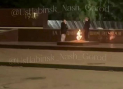 Дети пожарили зефир на пламени Вечного огня