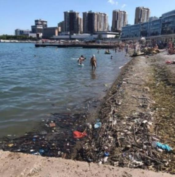 Море и море мусора: горпляж не радует новороссийцев