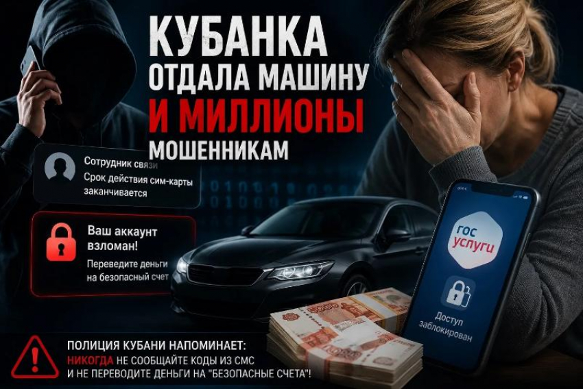Кубанка осталась без машины и с кредитом после звонка мошенников