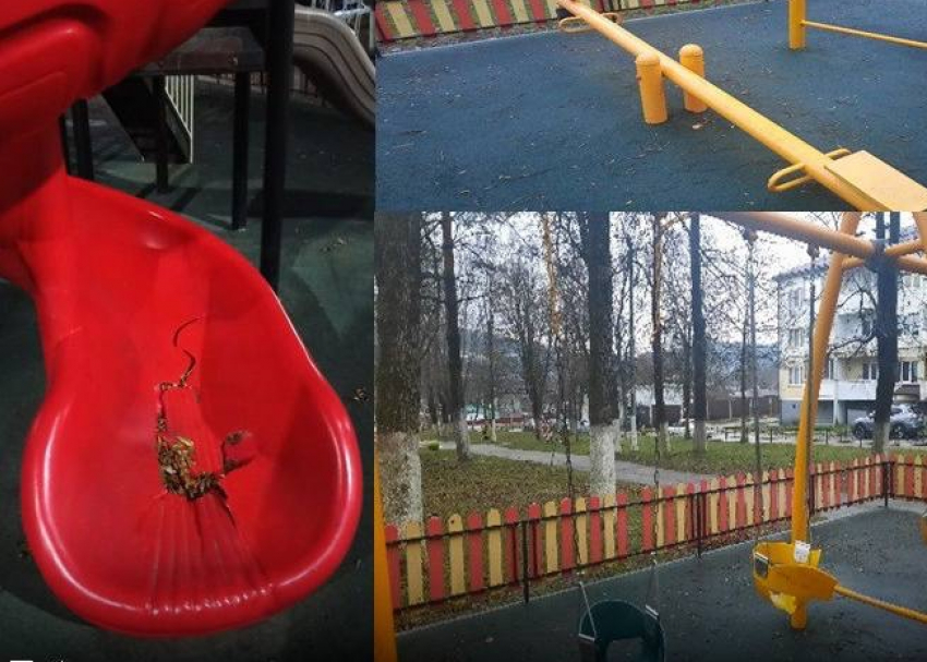 Особенно они любят детские площадки: в Новороссийске продолжают орудовать вандалы