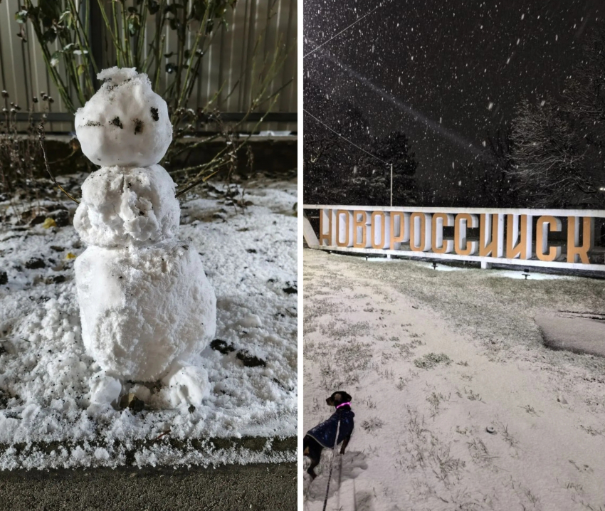 В Новороссийске выпал первый снег: фото от жителей и прогноз на неделю 