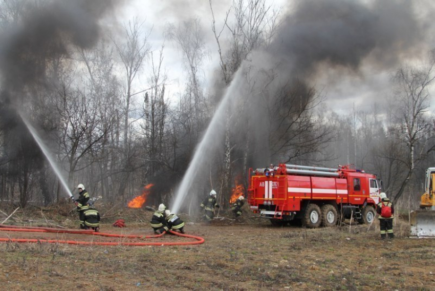 15 единиц техники ликвидировали крупный пожар под Новороссийском во время учений