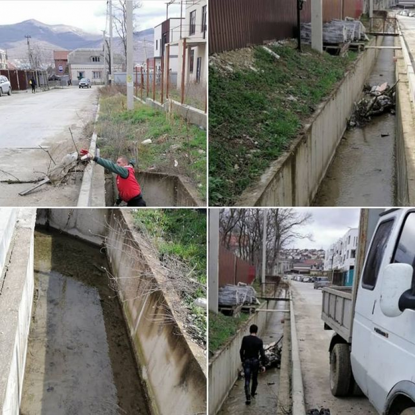 В Новороссийске очистили ливнёвки