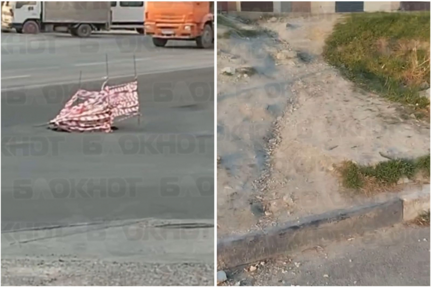 Отсутствие тротуара и дыра в асфальте: новороссиец ждет реакции от властей 