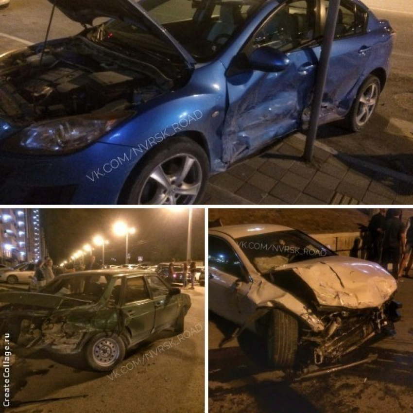 Массовой аварией закончился вечер для новороссийских любителей скорости