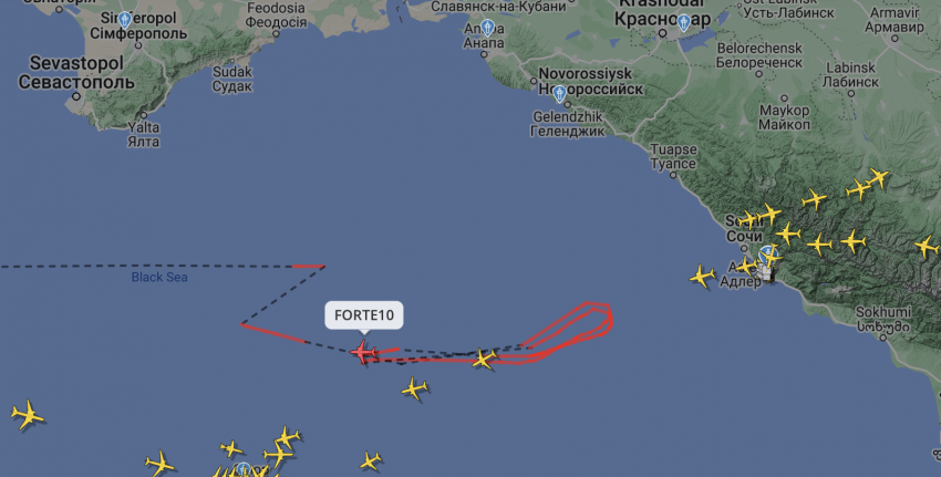 Беспилотник НАТО снова наворачивает круги над Черный морем недалеко от Новороссийска