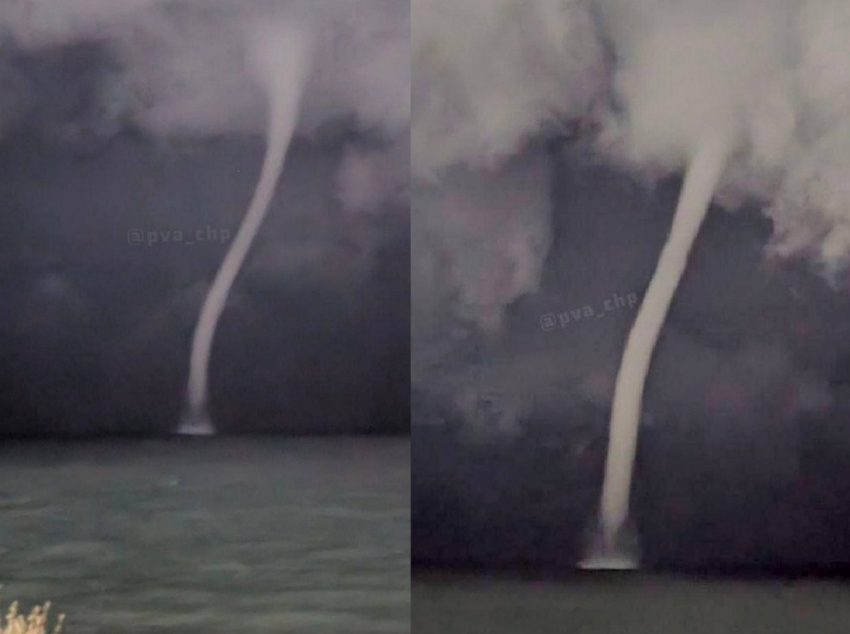 Ужасно… красиво: над Черным морем – эффектный смерч, а от града «разрывались» сигнализации