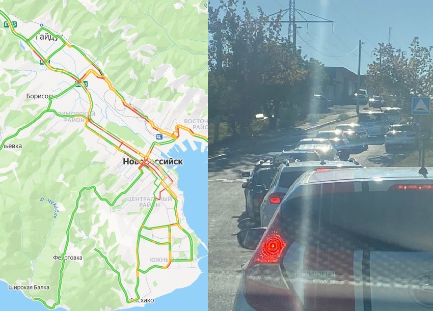 Чудовищные пробки сковали Новороссийск этим утром