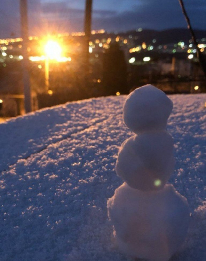 В Новороссийске выпал первый снег