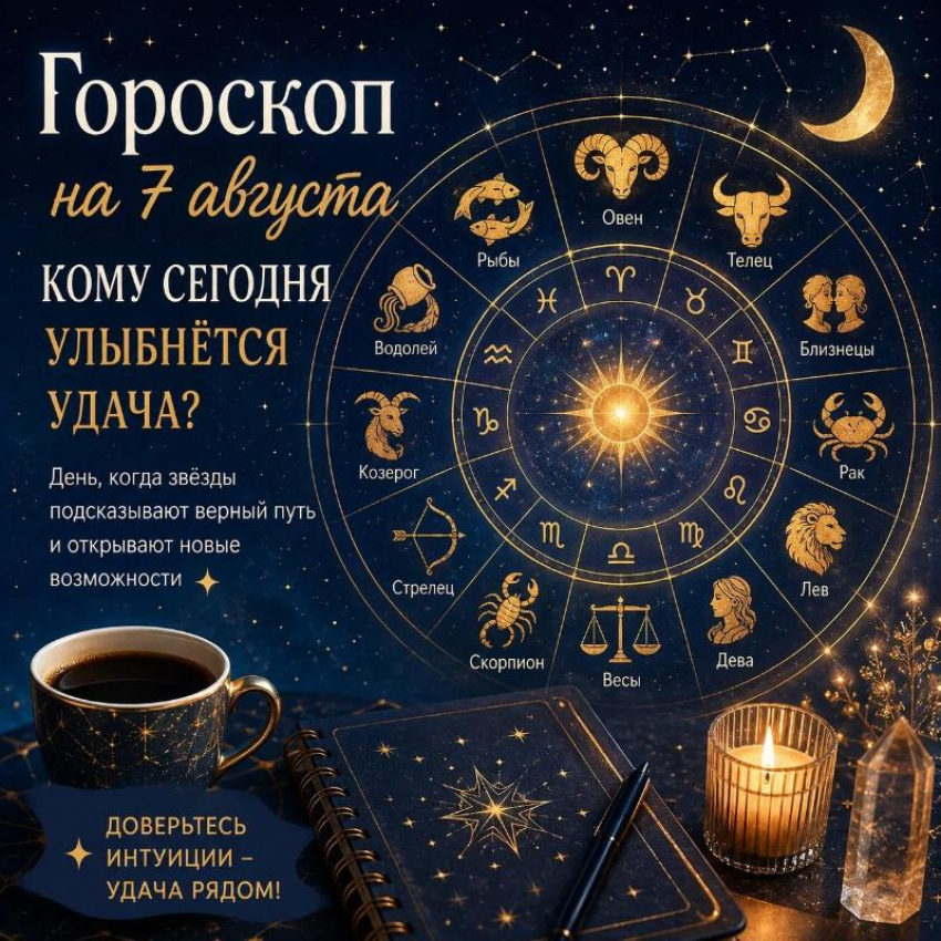 Гороскоп на 7 августа: кому сегодня улыбнётся удача