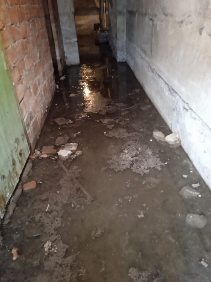 «Спим с открытыми окнами», - подвал новороссийцев затопило канализационными отходами 