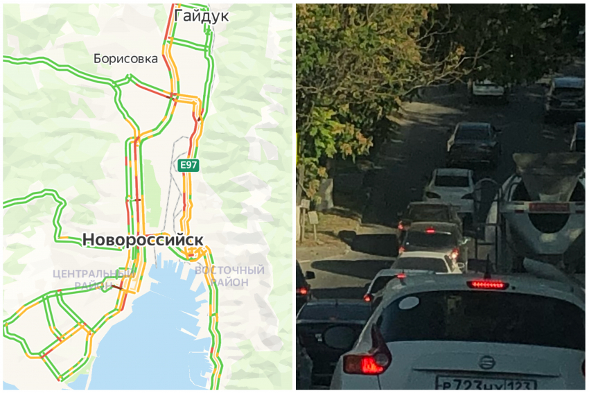 «Красные» улицы: Новороссийск парализовали пробки 