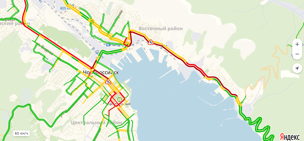 Пробки новороссийск сейчас онлайн карта