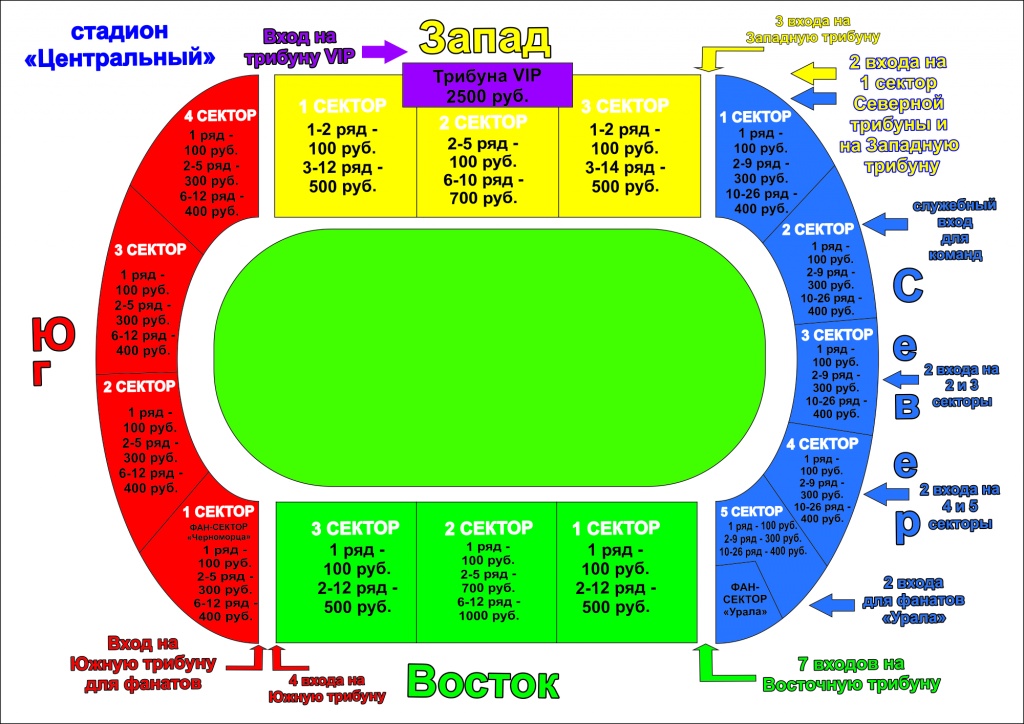 Центральный стадион карта